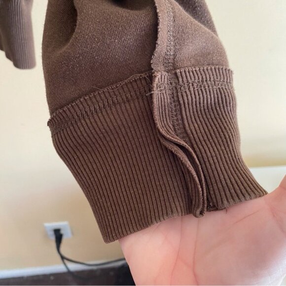 Y2K 725 Originals Full Zip Sweatshirt Woman XL Brown Dragon Streetwear Raw Hems - Picture 6 of 15